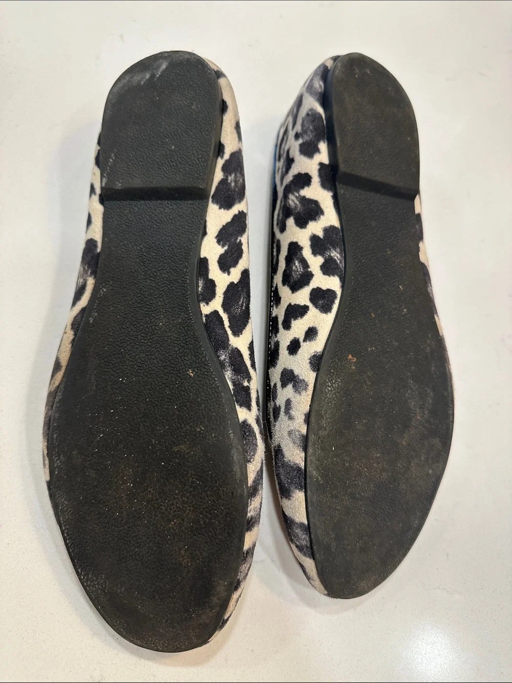 Black and Cream Leopard Print Pointed Flats